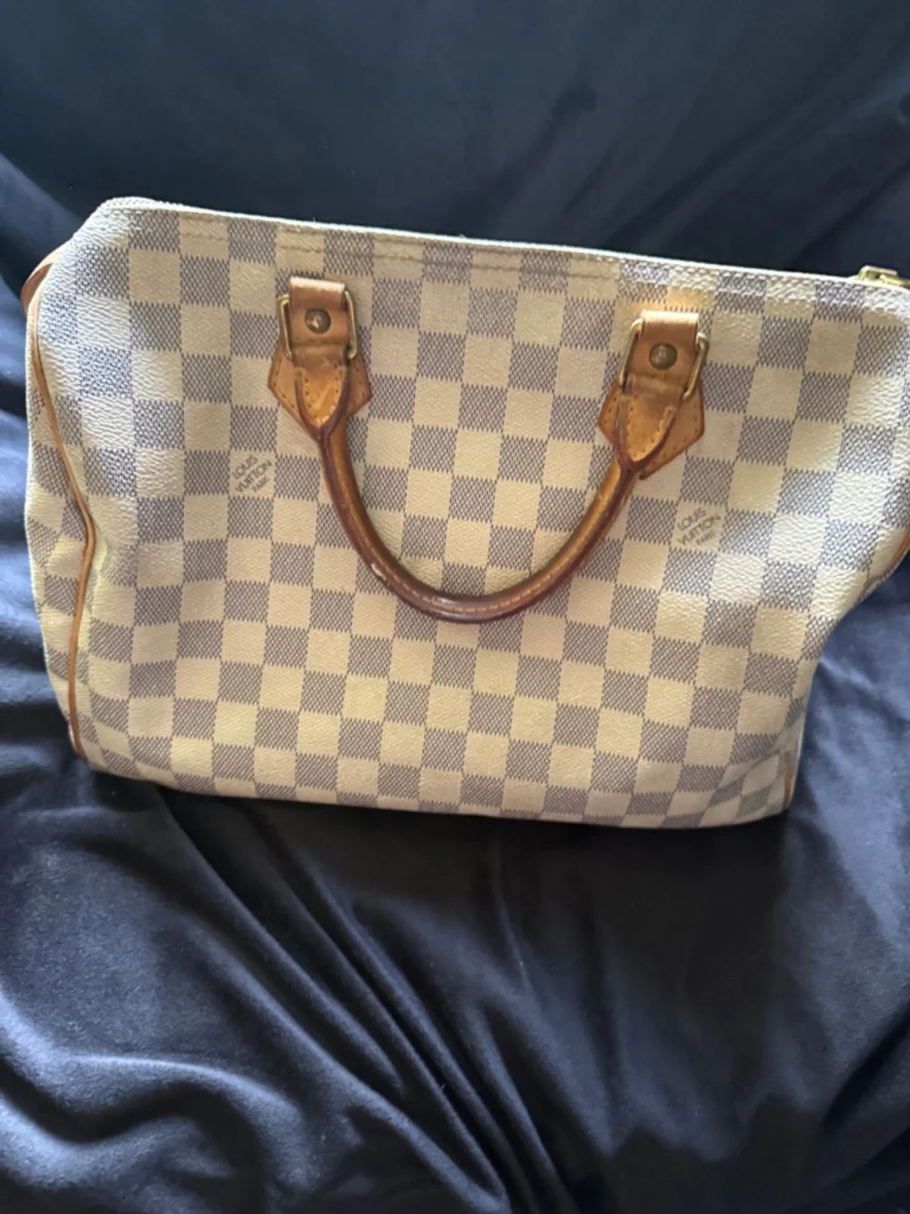 Louis Vuitton Speedy 30 Handbag in Damier Azur canvas